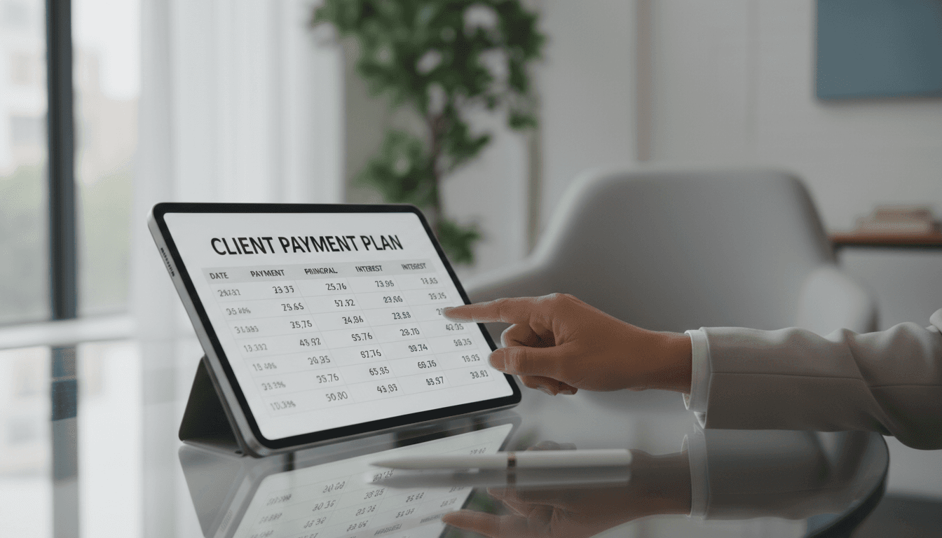Financial advisor explaining installment payment options