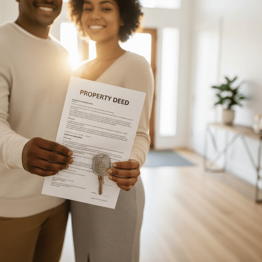Tenant receiving property keys from a professional property manager