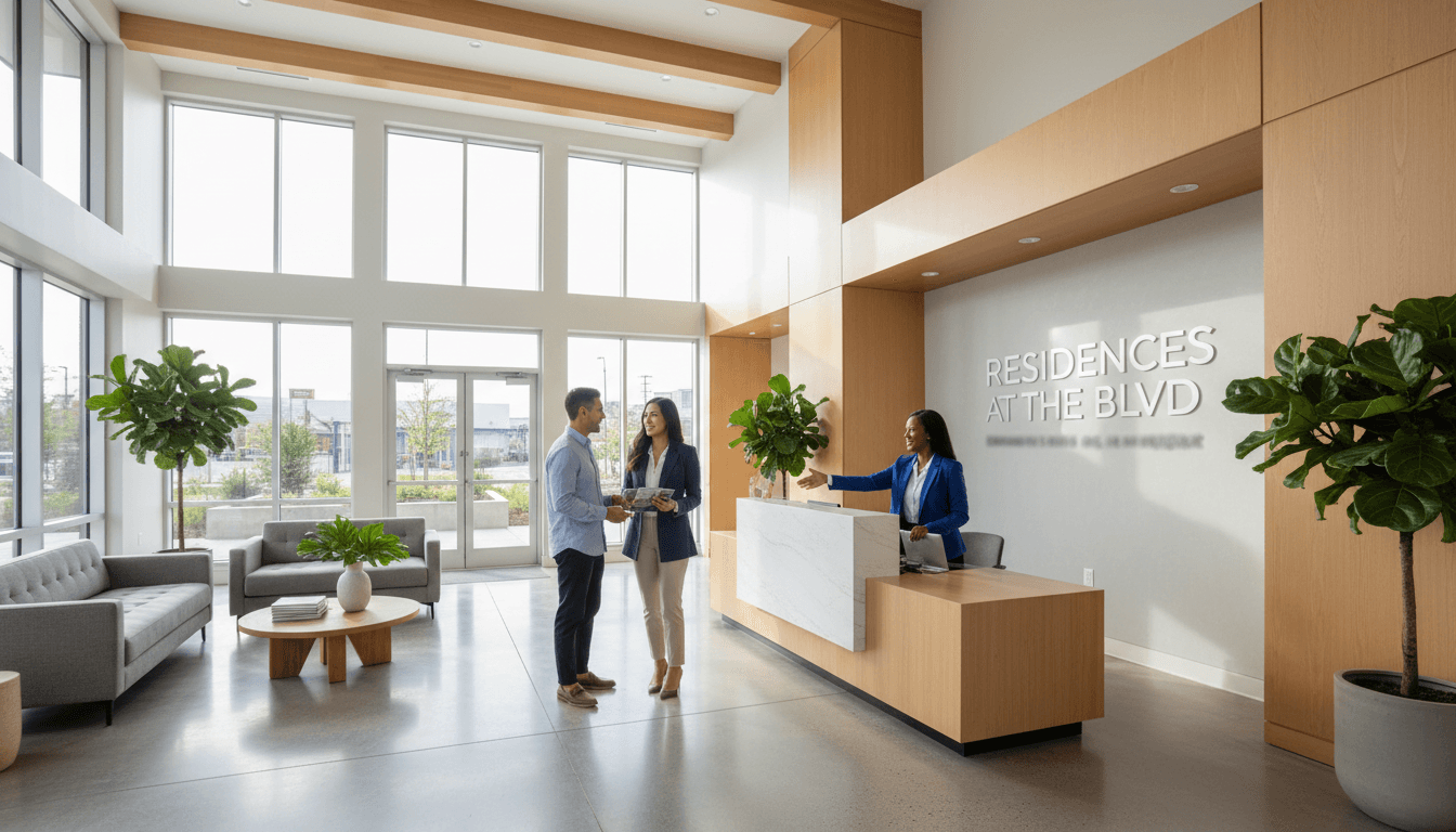 Tenant Relations - Property manager communicating professionally with tenant